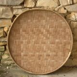 Large rice plate made of wicker, originating from Cambodia, 66cm.
