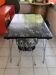 Table and 4 chairs set, marble effect Formica.