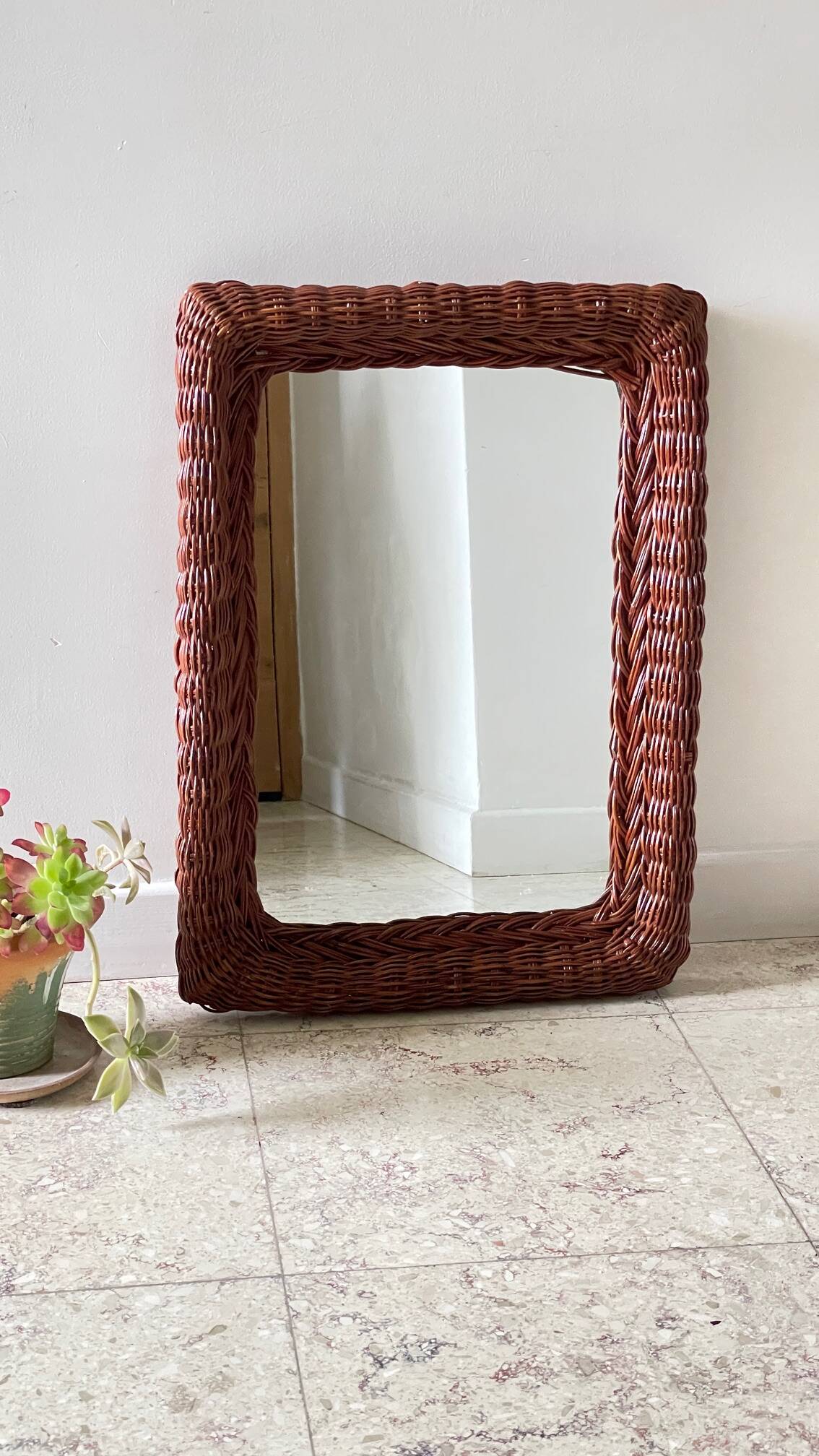 VINTAGE Rattan MIRROR