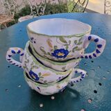 Set of 4 antique hand-painted cups