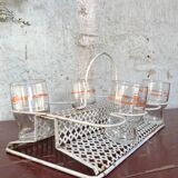 Perforated metal glass basket