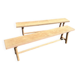 Set of 2 oak benches