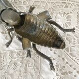 2 cendriers insectes mouches en métal années 50-60