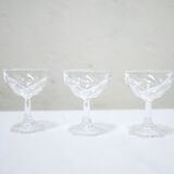 Série de 6 coupes à champagne vintage en cristal