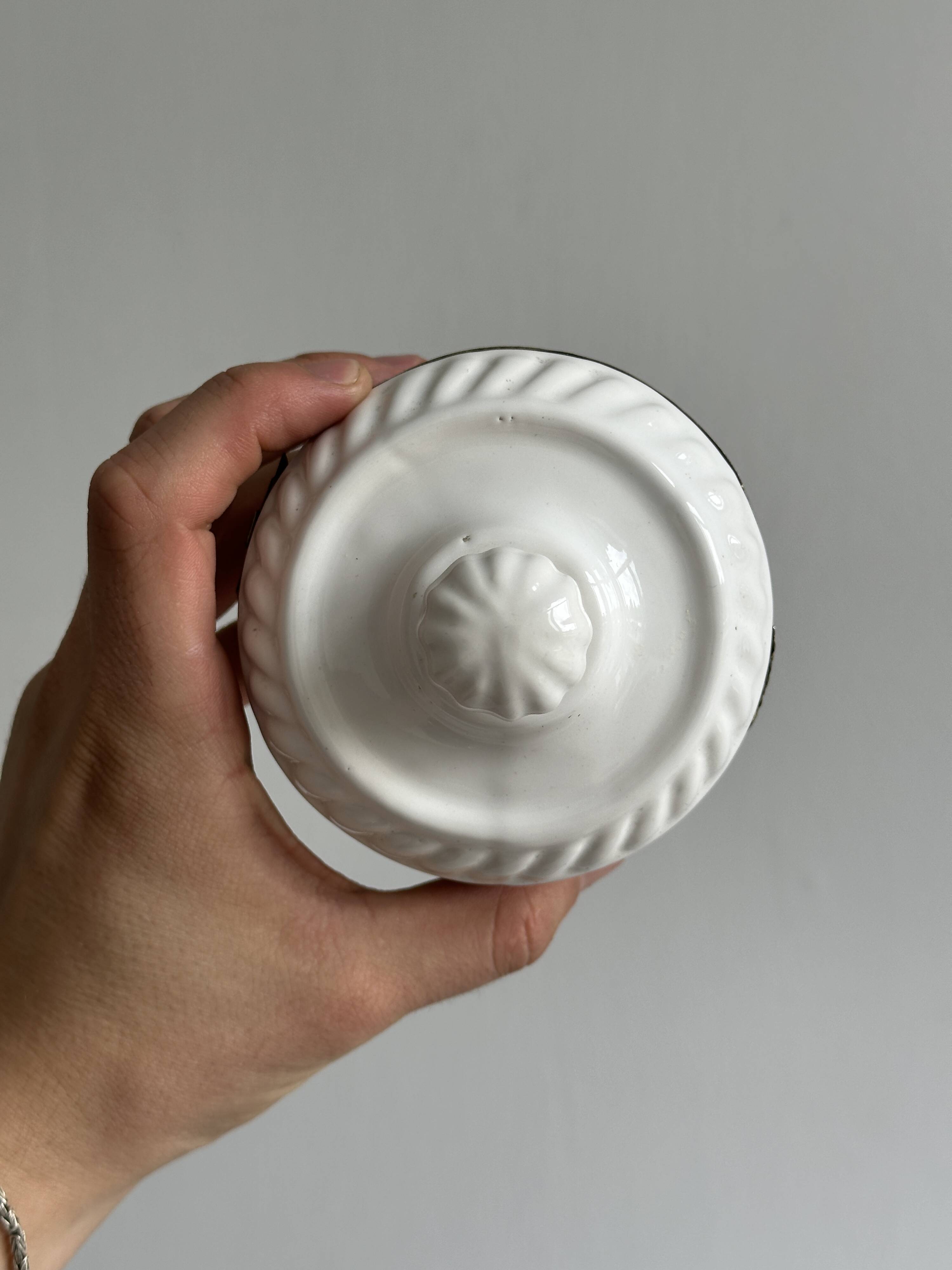 Antique white porcelain candy box