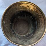 Hammered brass cache pot