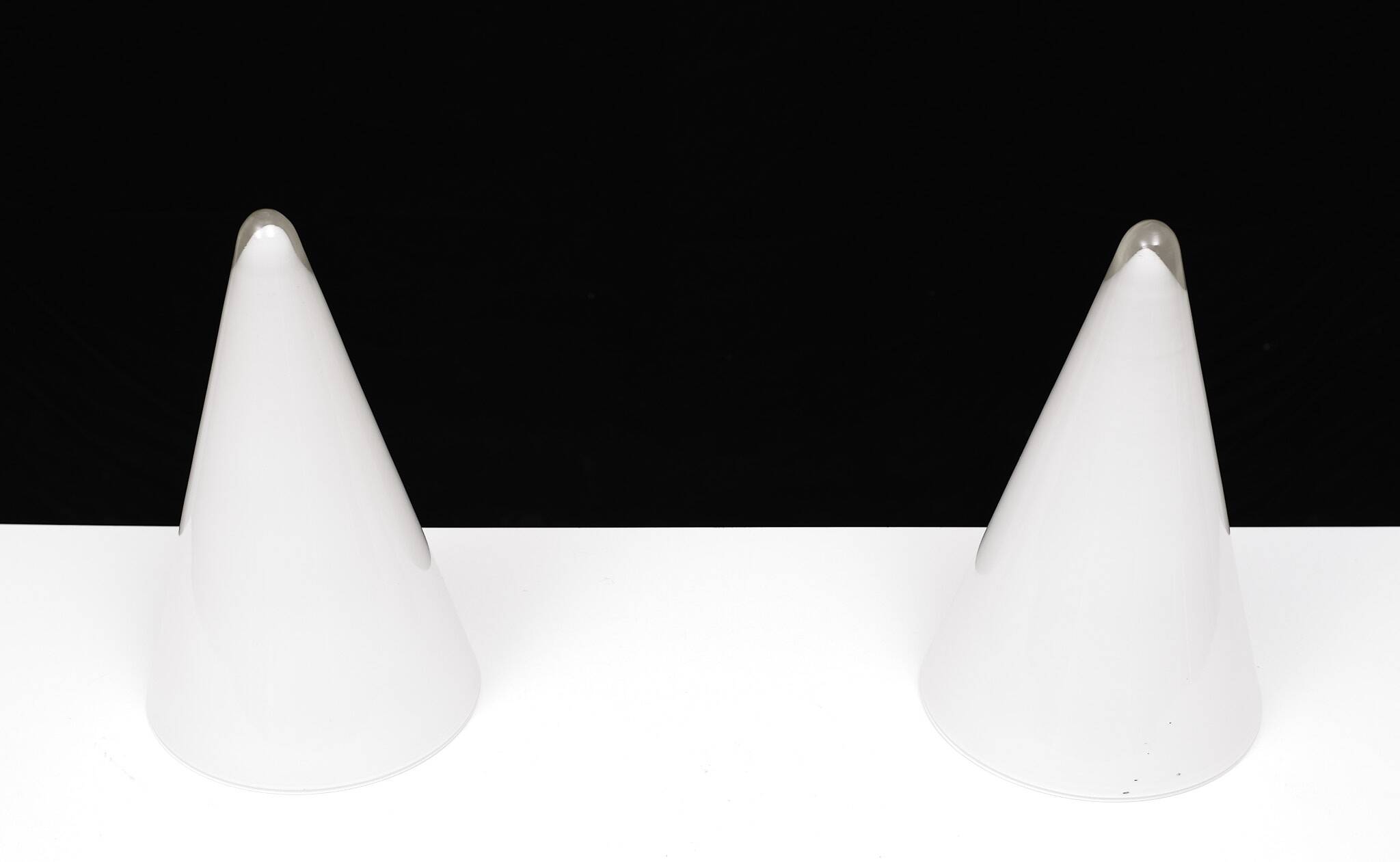 pair Teepee Glass Table Lamps 1970s France