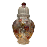 pot couvert en verre coloré design Murano Venise