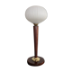 Mazda lamp of the 50s in wood and Opaline