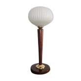 Mazda lamp of the 50s in wood and Opaline