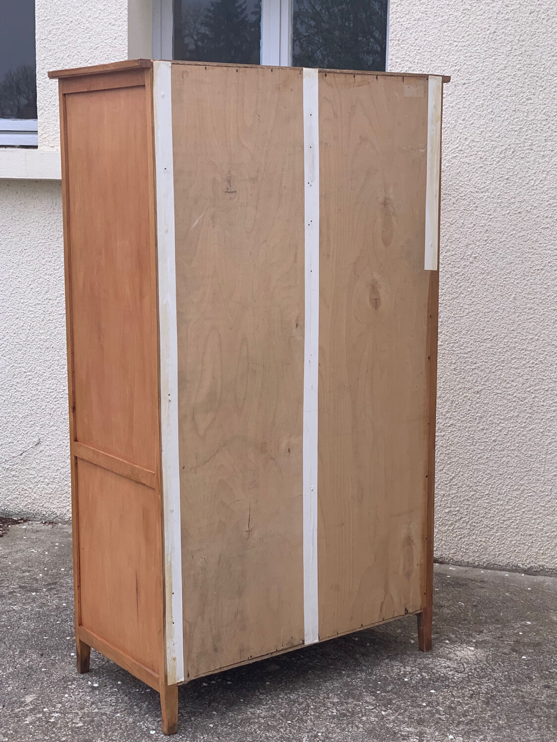 Parisian wardrobe vintage beech 1970