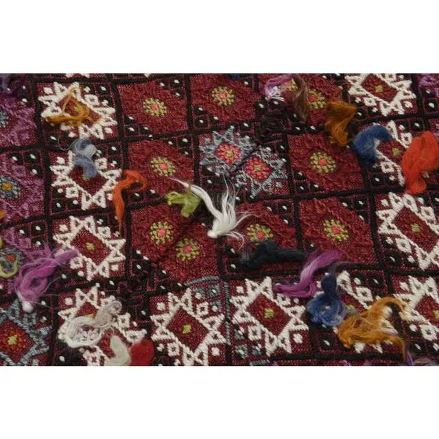 1970s Vintage Turkish Oushak Handmade Wool Cotton Red Area Rug 182x288
