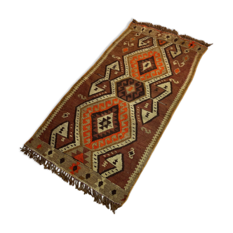 Vintage turkish kilim rug , 95 x 48 cm