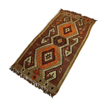 Vintage turkish kilim rug , 95 x 48 cm