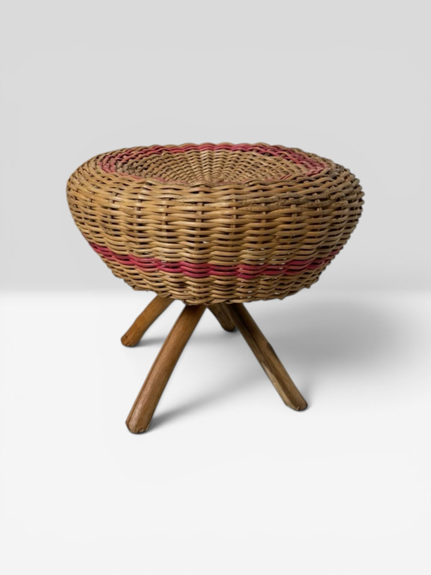 Rattan stool 1960