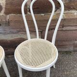 2 shabby chic bistro chairs in vintage curved wood