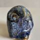 Miniature owl figurine in raku ceramic by Annie Maume, Vintage 1970.