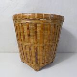 cache pot en rotin et bambou