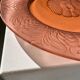 Molded pink glass dish art nouveau patterns D: 31.5cm