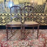 2 chaises Louis XVI en acajou