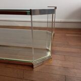 Table basse Italienne laiton et plexiglass 1970