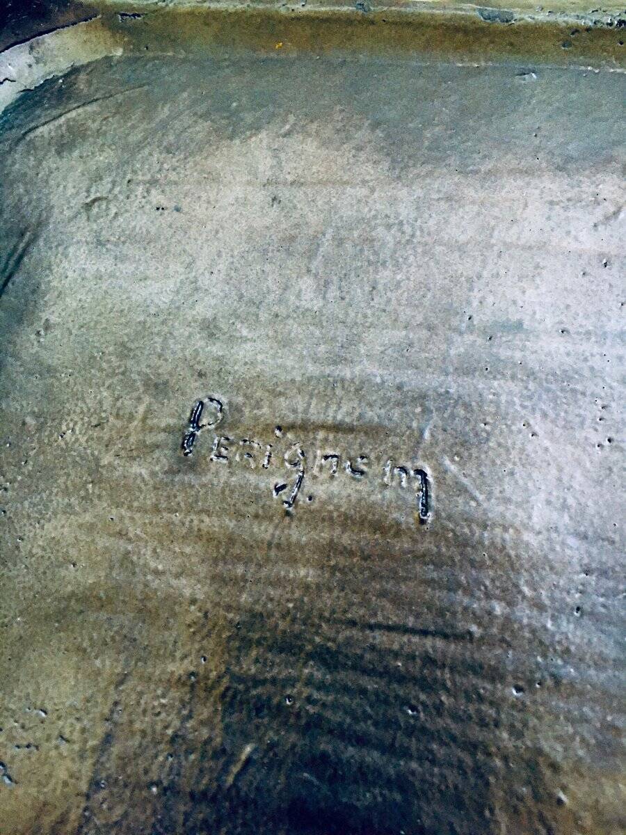 Vintage Brutalist Art Studio Ceramics Square Dish by Amphora Perignem, 1960s