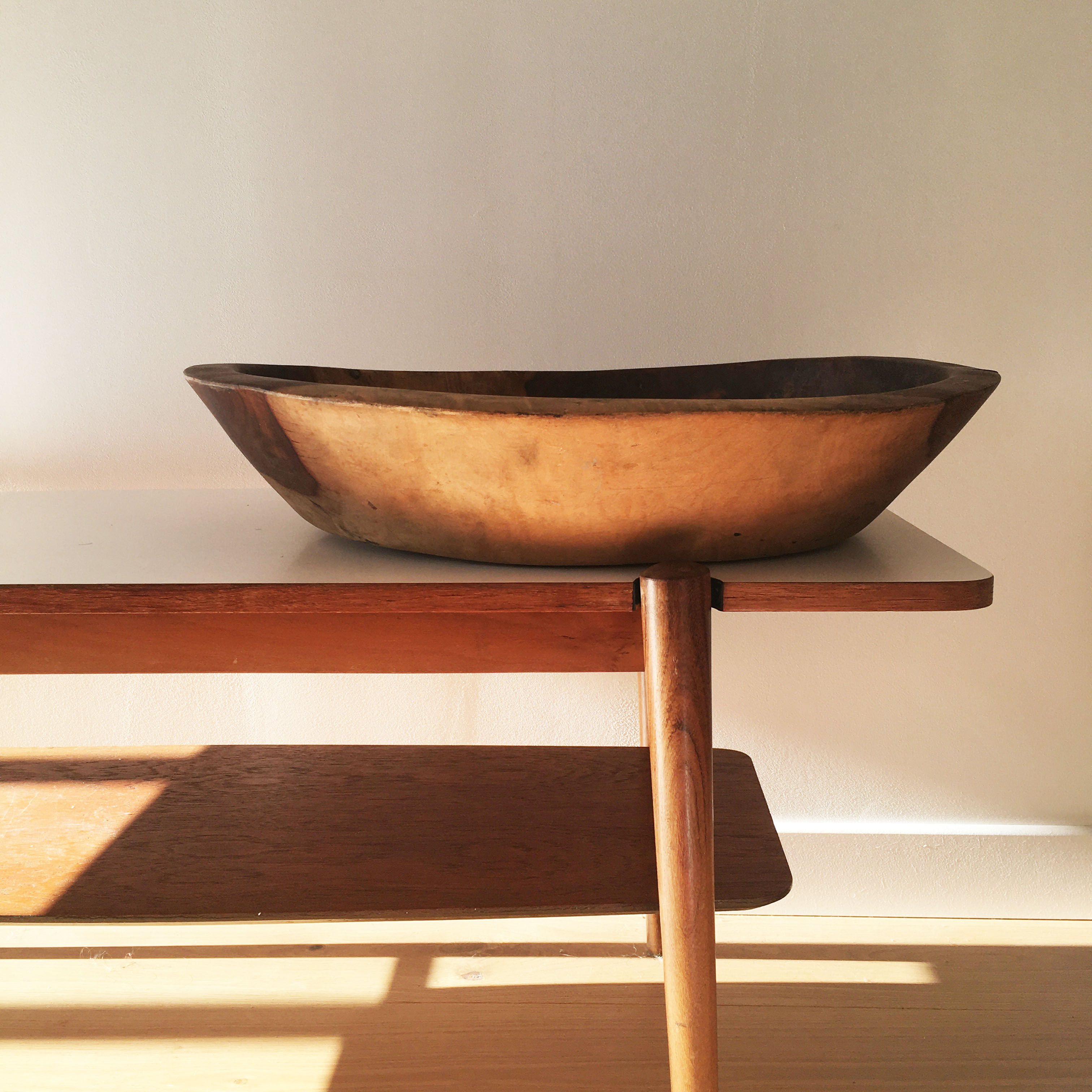 Brutalist solid wood dish 57cm
