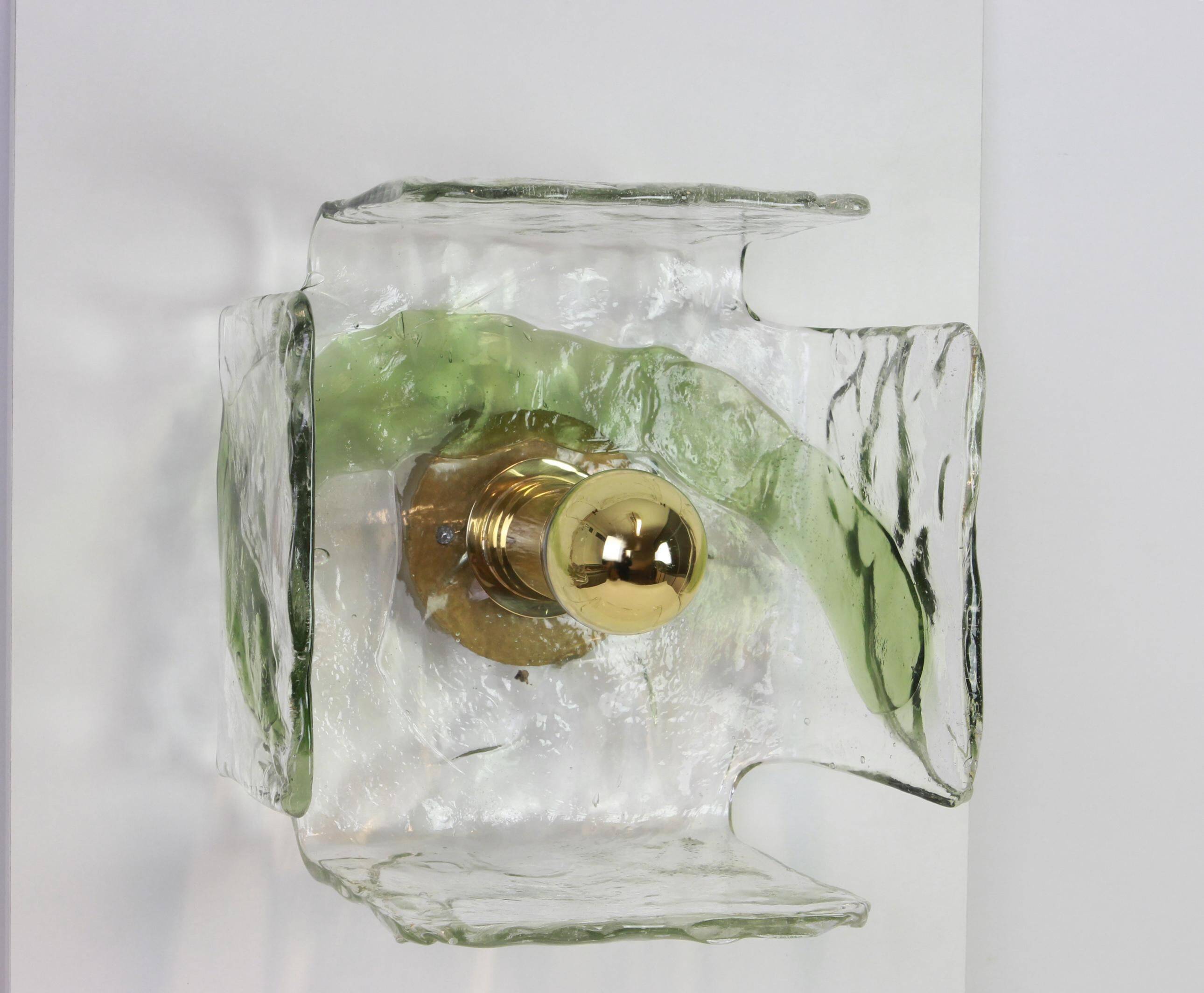 1 of 6 large glass wall lamp designed by Carlo Nason for Kalmar, 1960s.