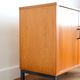 Storage cabinet with sliding curtain shutter 1950s