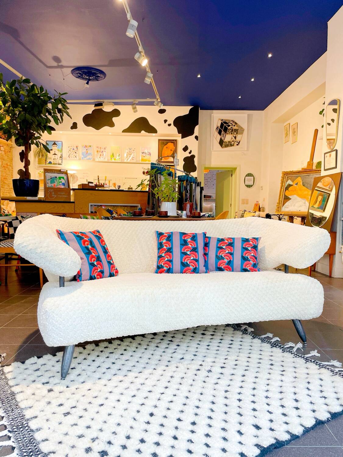 Vintage three-seater sofa