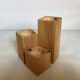 Trio de bougeoirs en bois