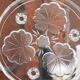 Round decorative glass tray with leaf pattern