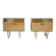 Mid-Century Design Vintage Bedside Tables with Metal Legs, Set of 2, 1960s