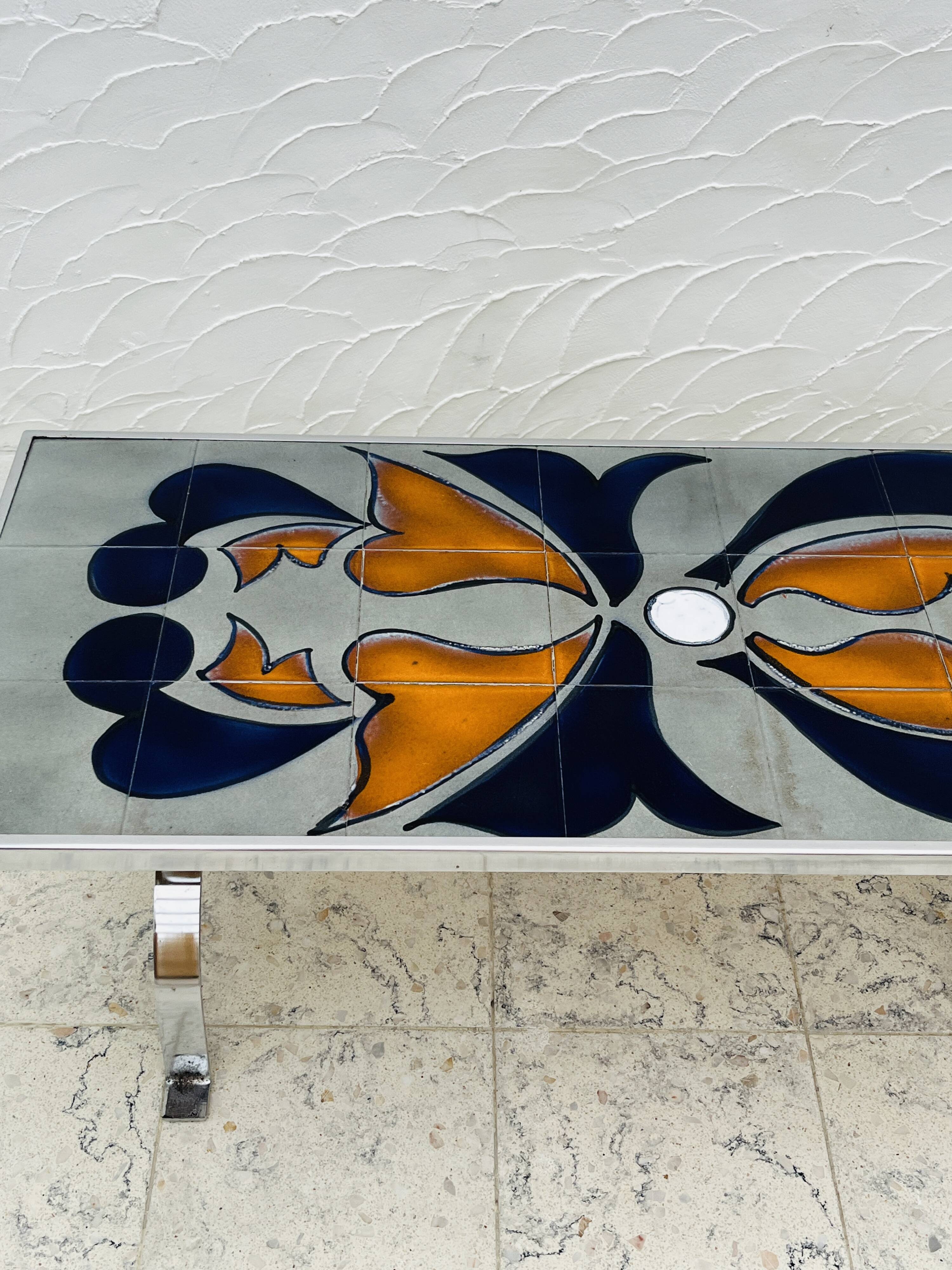 Metakore coffee table in ceramic from vallauris, signed cedem.