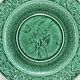 3 fruit plates Sarreguemines majolica shaded enamel Rubelles