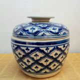Asian blue and white ceramic ball pot