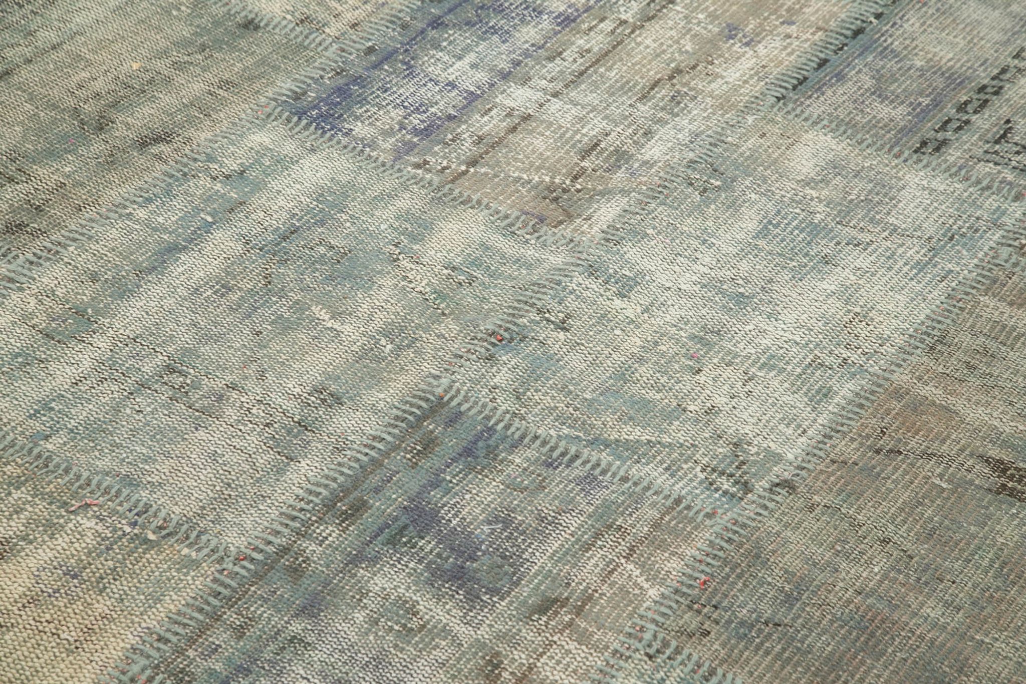 Hand-knotted oriental vintage 175 cm x 245 cm grey patchwork carpet