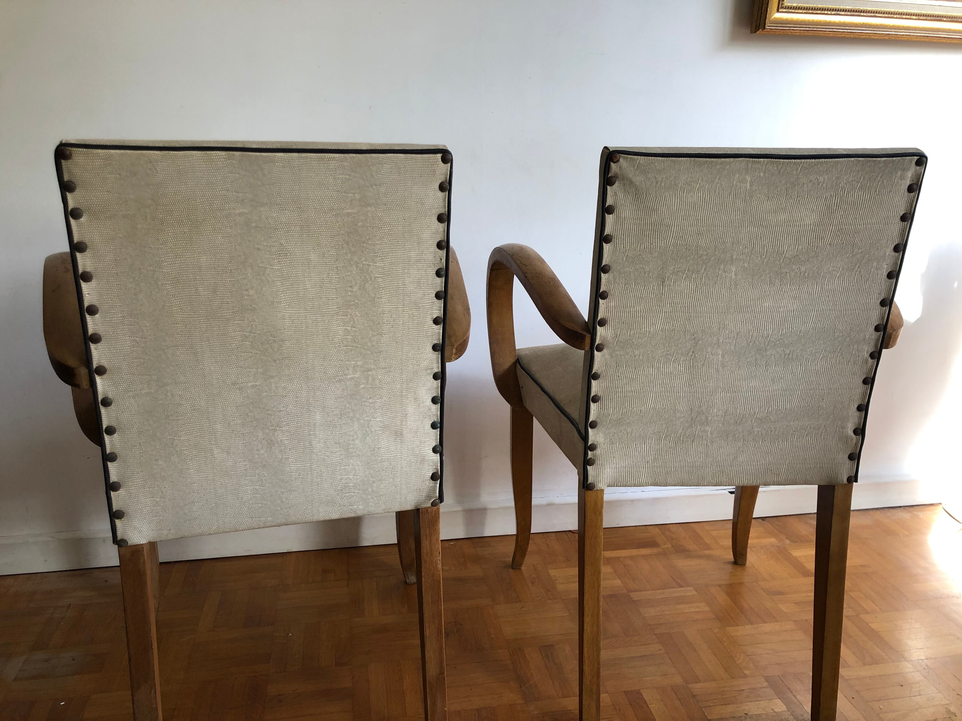 Pair of vintage bridge armchairs