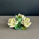 Rose porcelain barbotine candlestick - Capodimonte Italy - Ref 1378