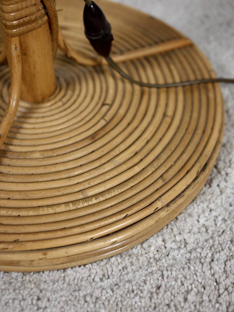 Louis Sognot rattan floor lamp from the 60s