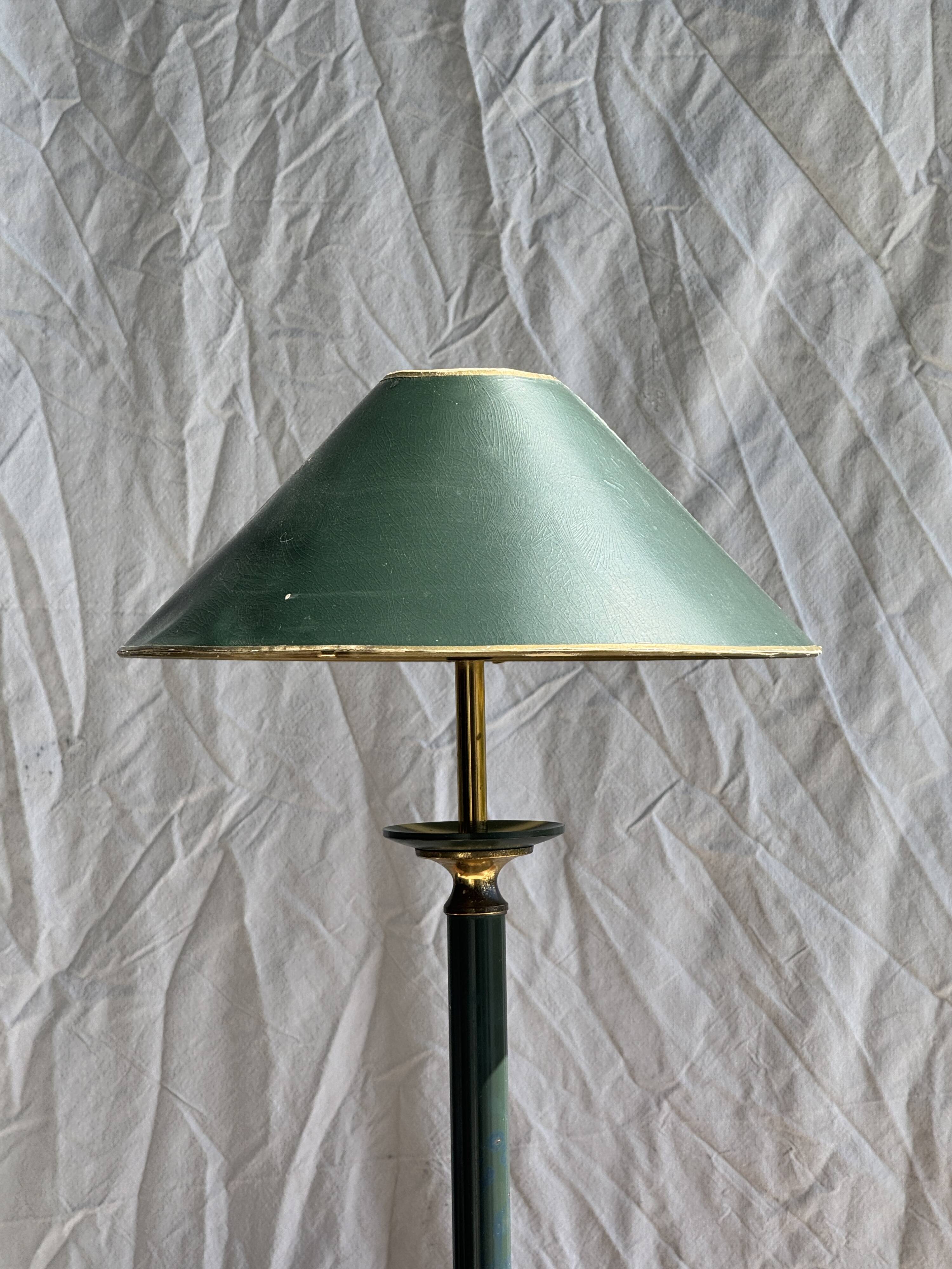 Vintage green and gold table lamp H60 D30