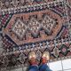 Antique Persian Afshar rug 115cm x 142cm 1920s - 1C1237