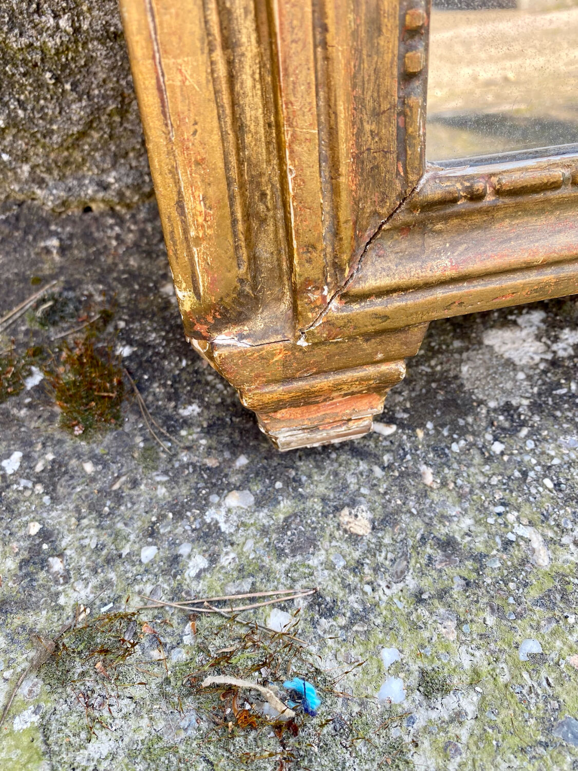 Miroir ancien bois doré