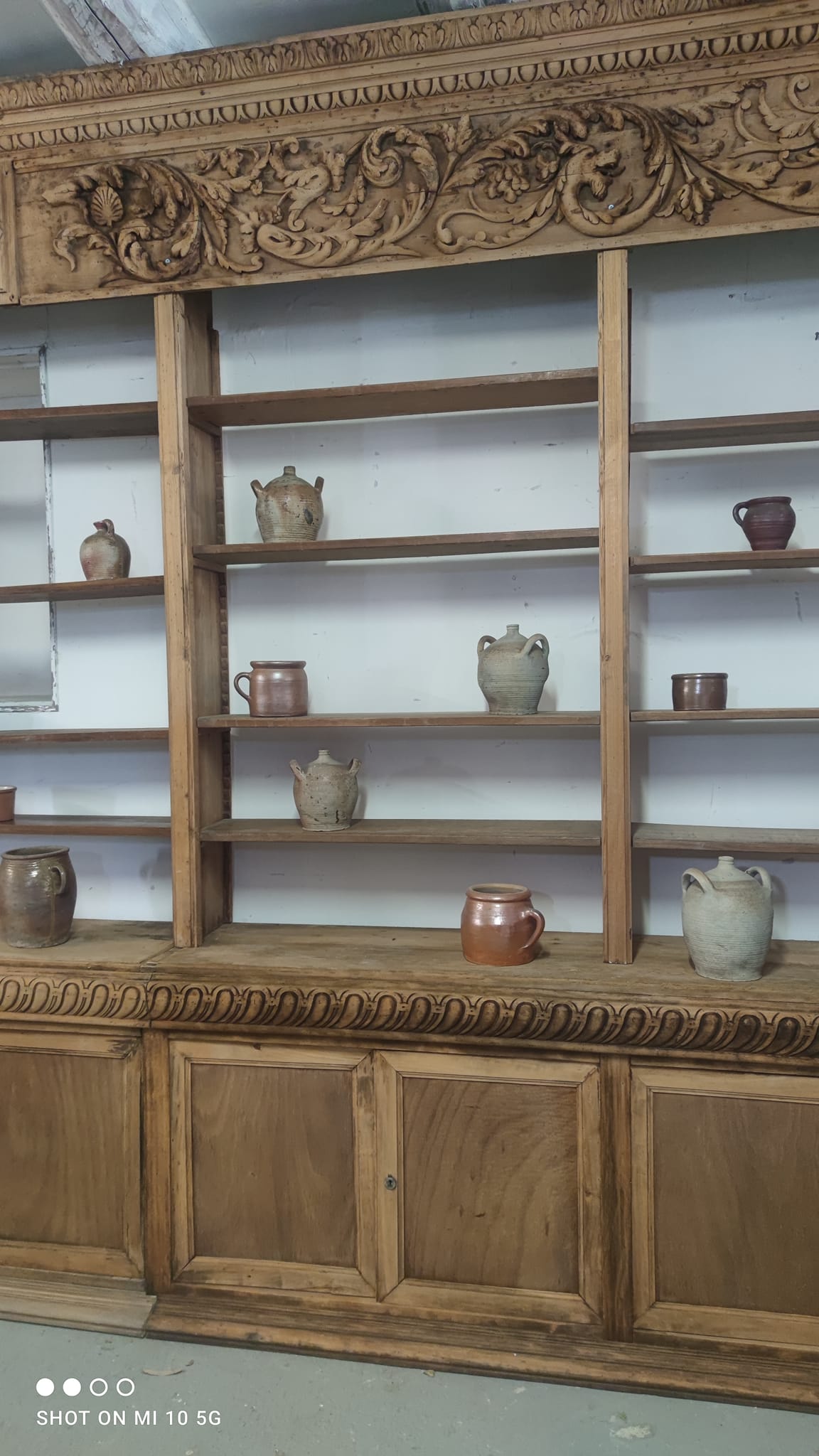 Large natural wood bookcase late nineteenth