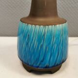 Beautiful partially glazed ceramic table lamp, in a beautiful turquoise color.