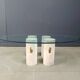 Vintage travertine and glass coffee table, 1970s