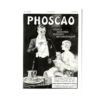 Affiche vintage années 30 Café Phoscao