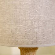 Pair of French stone lamps, 1970s - New linen lampshade