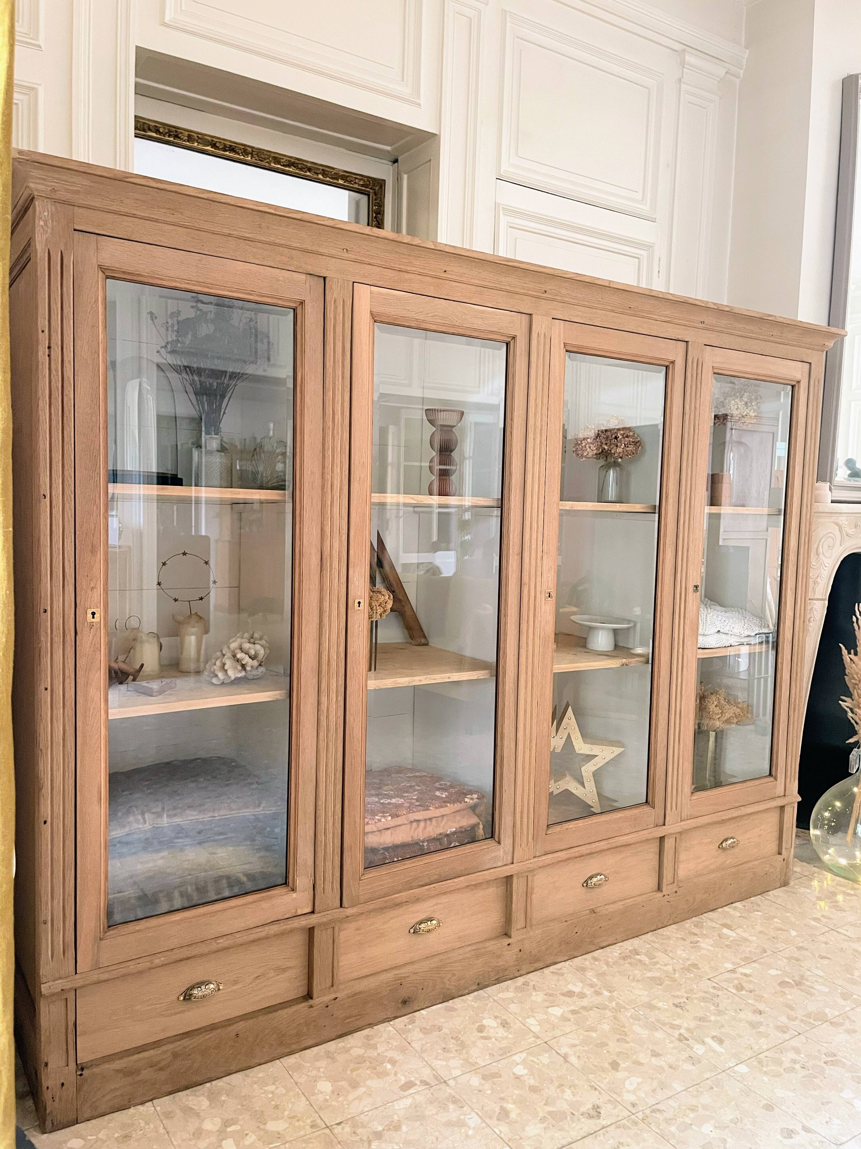 Antique glazed shop cabinet