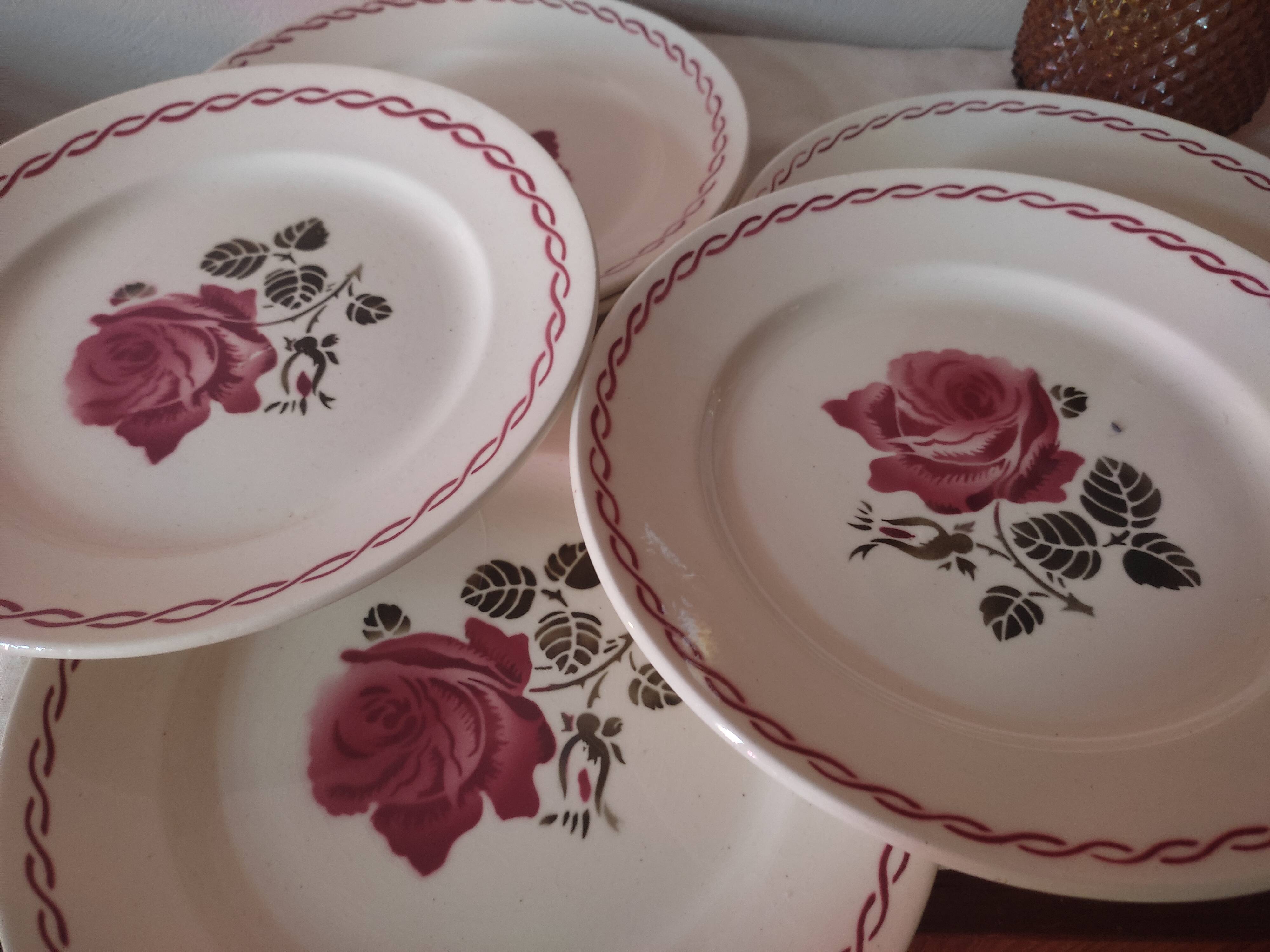 6 assiettes terre de fer Badonviller